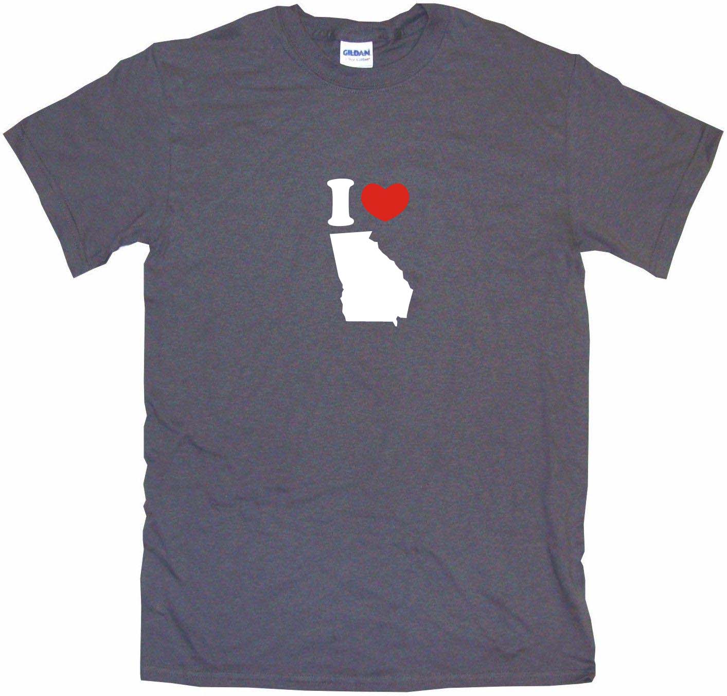 I Heart Love Georgia Silhouette Mens Tee Shirt Pick Size Color Small-6XL 
