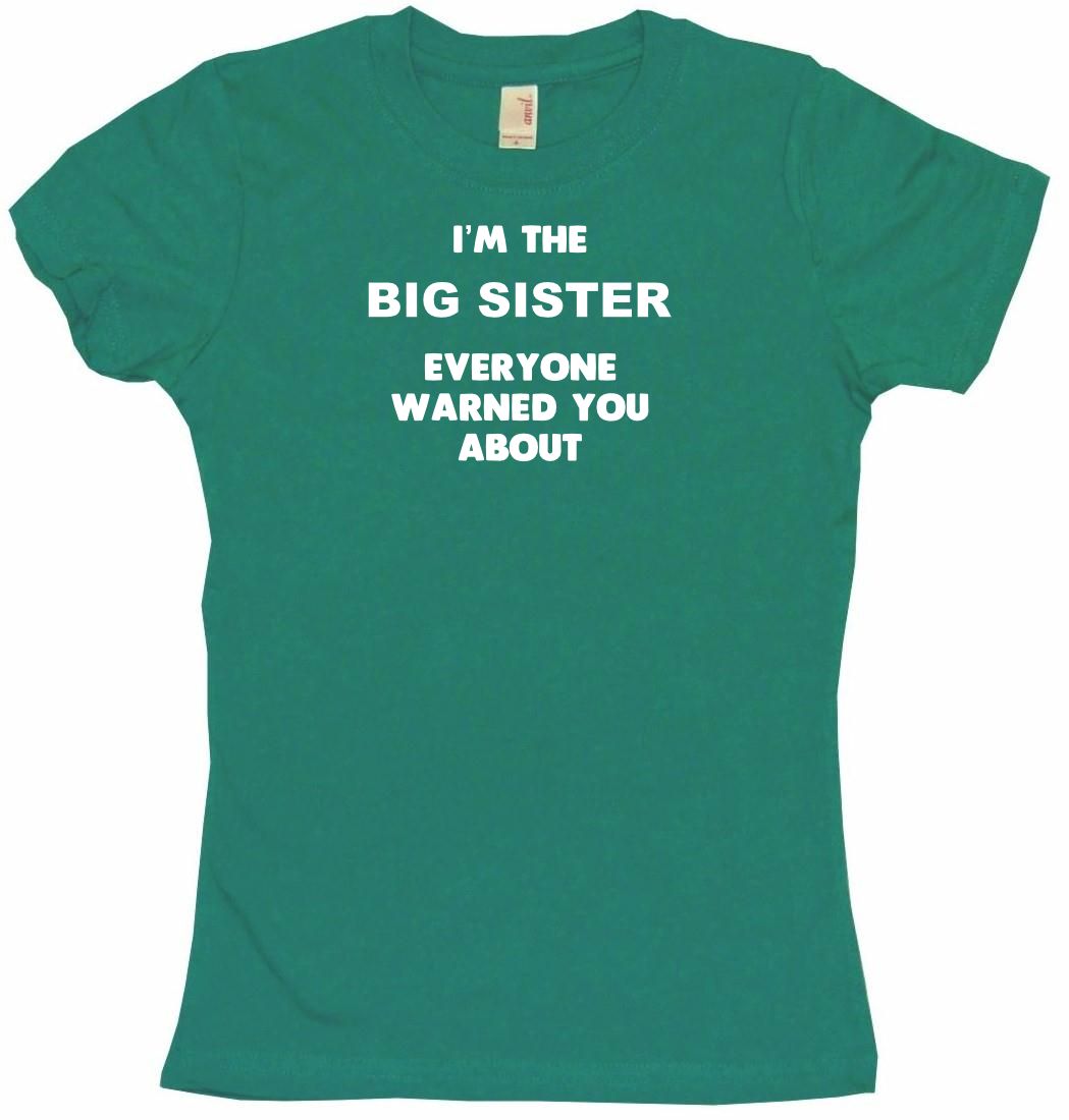 Im The Big Sister Everyone Has Warned You About Womens Tee Shirt Ebay