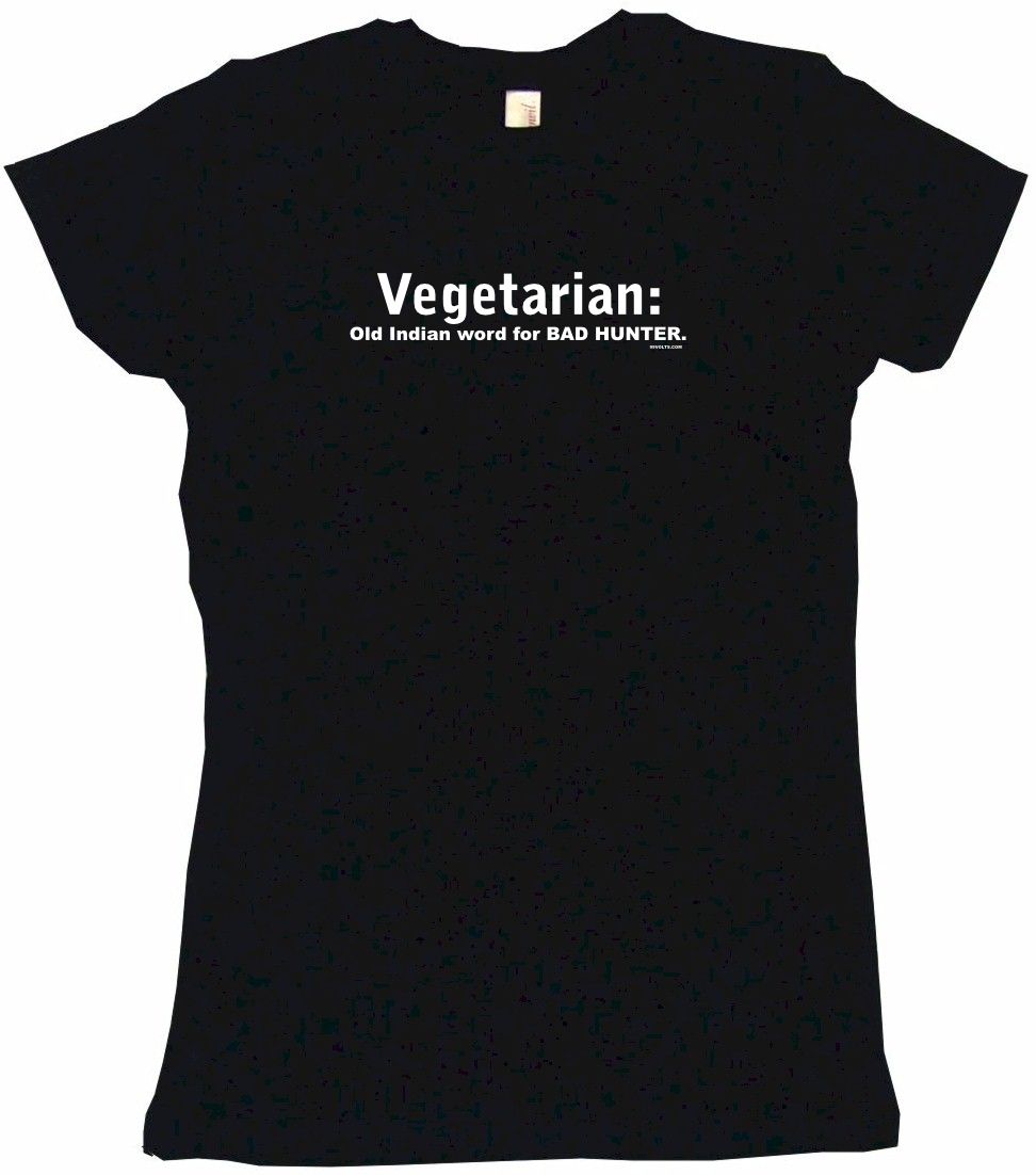 vegetarian-old-indian-word-for-bad-hunter-womens-tee-shirt-pick-petite